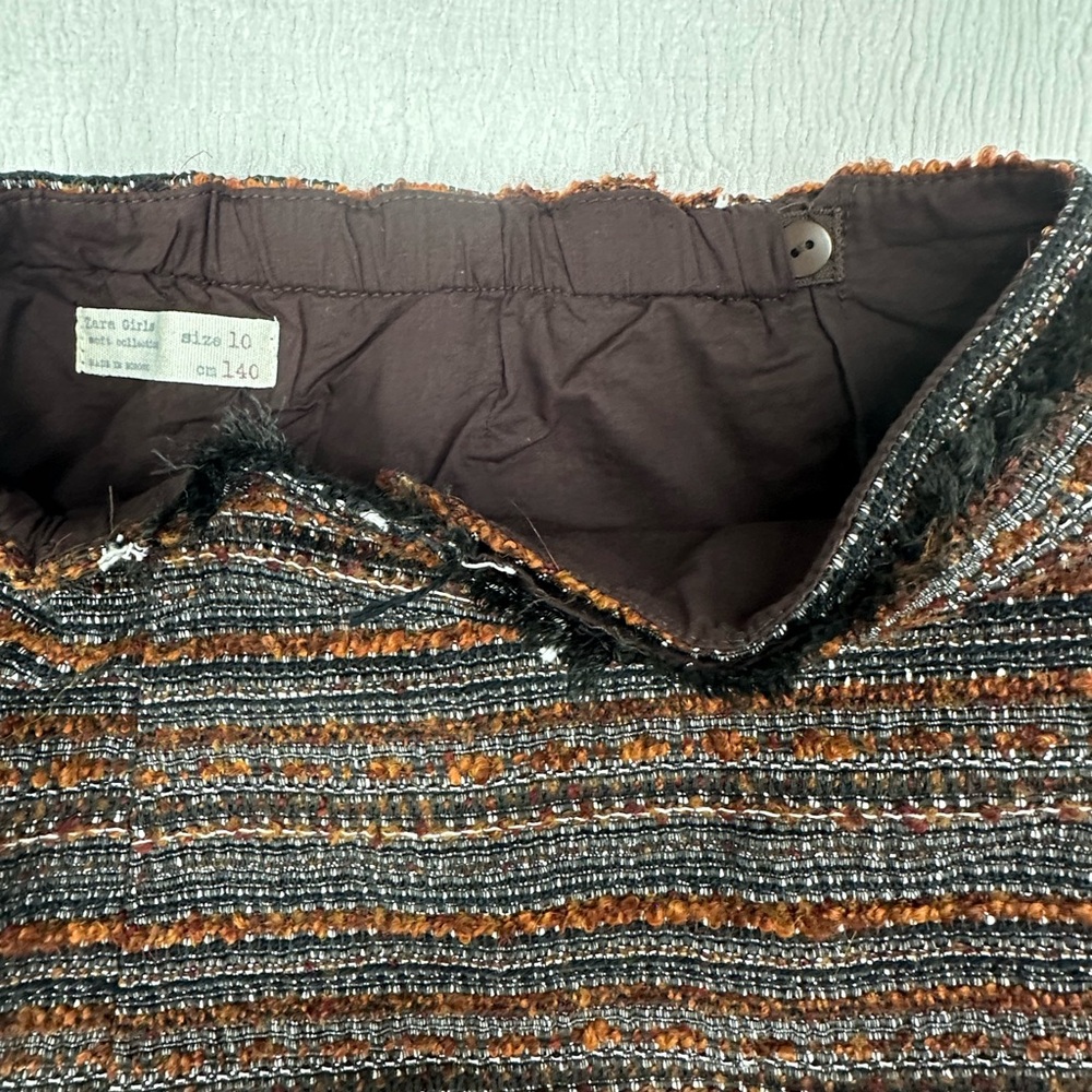 ✏️🍎Zara Girls Soft Collection A-line Wrap Tweed Skirt with adjustable waist - Picture 3 of 8